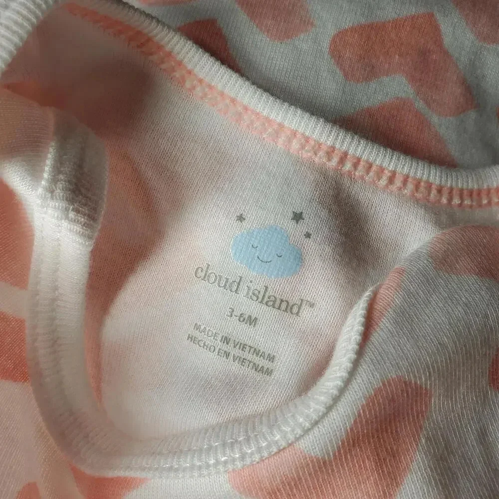 Cloud Island Baby Girl 4 Piece Flamingo Coral Pink Set Size 3-6M NWOT